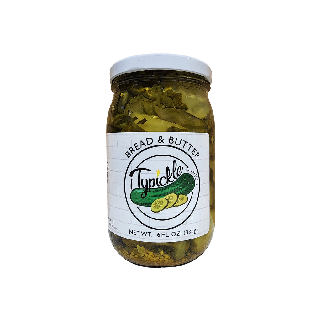 16oz Jar of Typickle's Bread & Butter Pickles