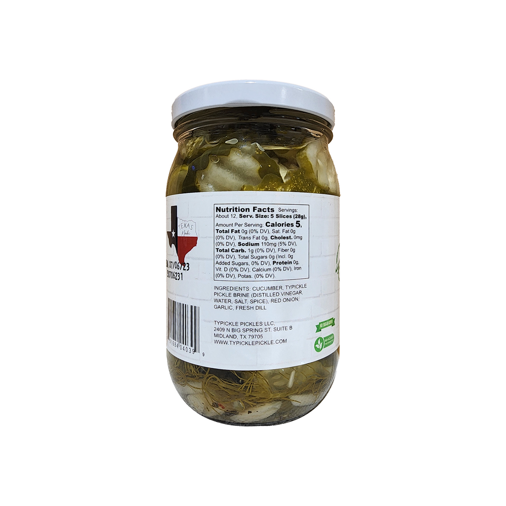 a jar of pickles on a white background typickle